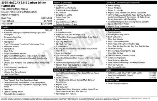 2025 Mazda Mazda3 2.5 S Carbon Edition