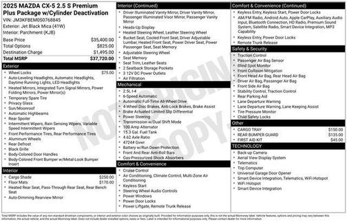 2025 Mazda CX-5 2.5 S Premium Plus Package