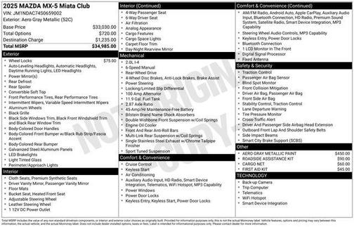 2025 Mazda MX-5 Miata Club