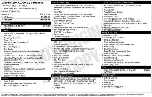 2026 Mazda CX-50 2.5 S