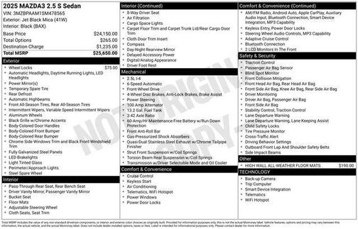 2025 Mazda Mazda3 2.5 S