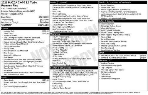 2026 Mazda CX-50 2.5 Turbo