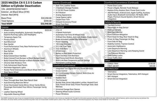 2025 Mazda CX-5 2.5 S Carbon Edition