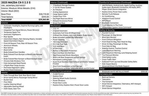 2025 Mazda CX-5 2.5 S