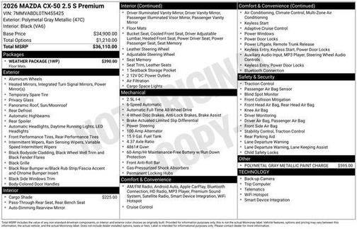 2026 Mazda CX-50 2.5 S