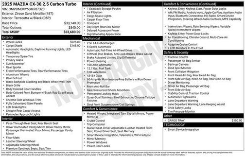 2025 Mazda CX-30 2.5 Carbon Turbo