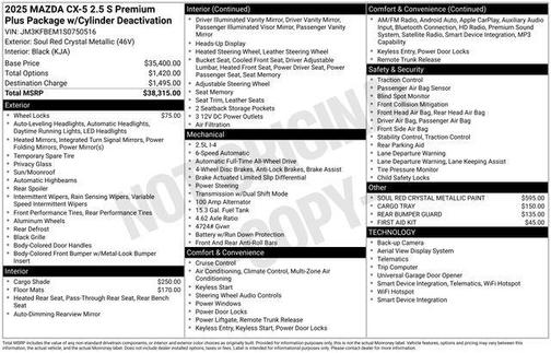 2025 Mazda CX-5 2.5 S Premium Plus Package
