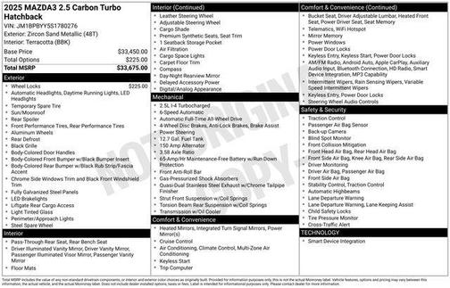 2025 Mazda Mazda3 2.5 Carbon Turbo