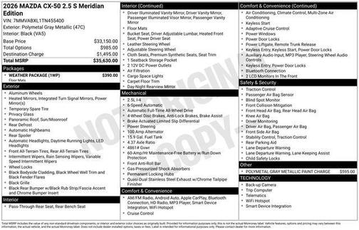 2026 Mazda CX-50 2.5 S