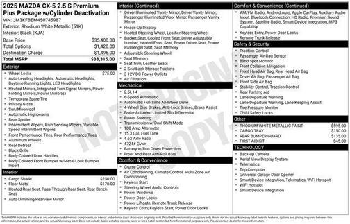 2025 Mazda CX-5 2.5 S Premium Plus Package