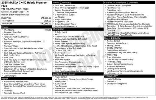 2025 Mazda CX-50 Hybrid Premium Plus Package
