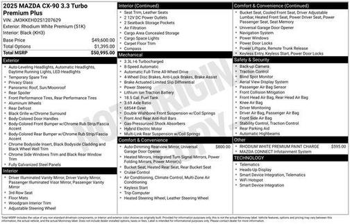 2025 Mazda CX-90 3.3 Turbo Premium Plus Package