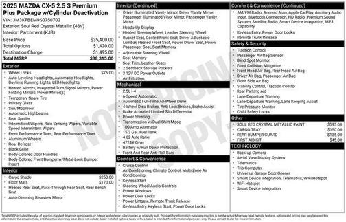 2025 Mazda CX-5 2.5 S Premium Plus Package