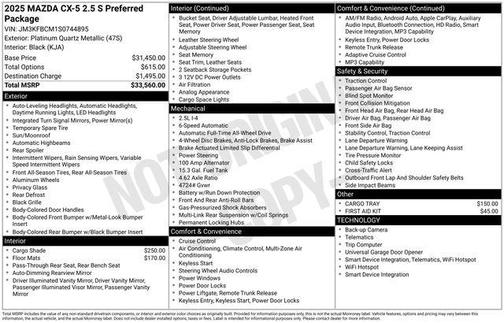 2025 Mazda CX-5 2.5 S Preferred Package