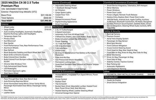 2025 Mazda CX-30 2.5 Turbo Premium Plus Package