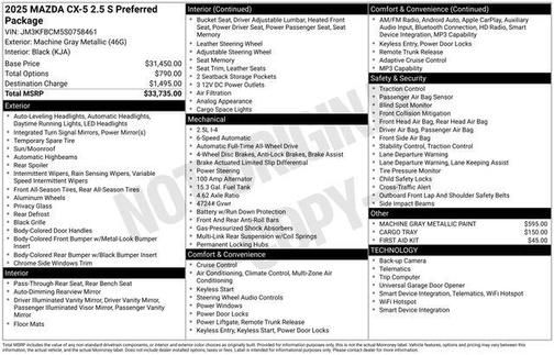2025 Mazda CX-5 2.5 S Preferred Package