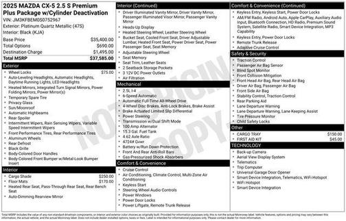 2025 Mazda CX-5 2.5 S Premium Plus Package