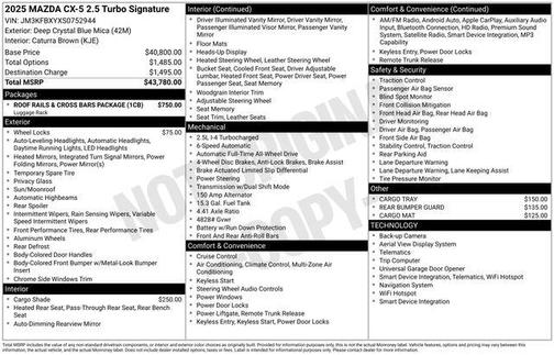 2025 Mazda CX-5 2.5 Turbo Signature