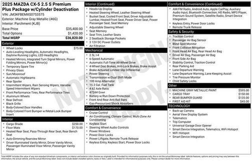2025 Mazda CX-5 2.5 S Premium Plus Package