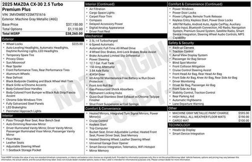 2025 Mazda CX-30 2.5 Turbo Premium Plus Package