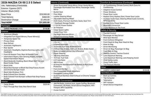 2026 Mazda CX-50 2.5 S
