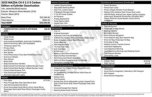 2025 Mazda CX-5 2.5 S Carbon Edition