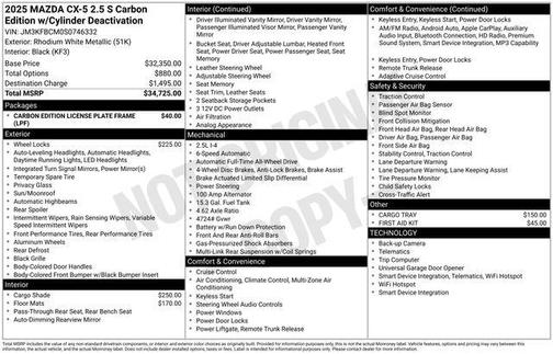 2025 Mazda CX-5 2.5 S Carbon Edition