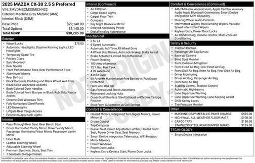 2025 Mazda CX-30 2.5 S Preferred Package