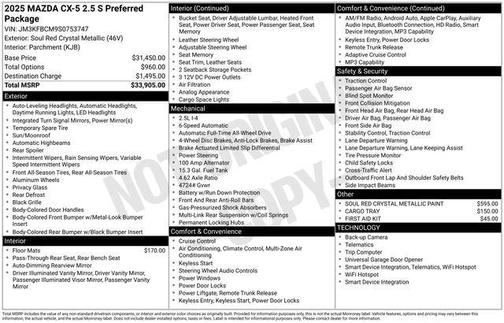2025 Mazda CX-5 2.5 S Preferred Package
