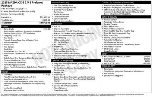 2025 Mazda CX-5 2.5 S Preferred Package