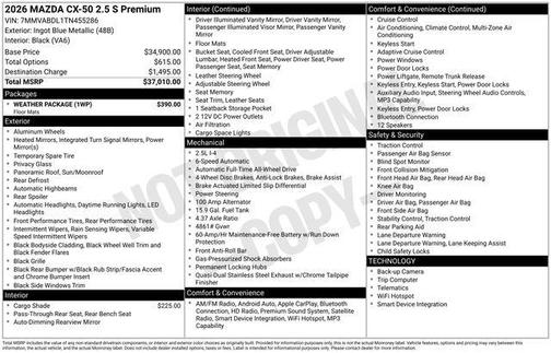 2026 Mazda CX-50 2.5 S