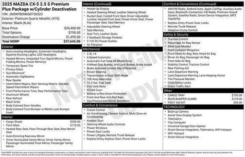 2025 Mazda CX-5 2.5 S Premium Plus Package