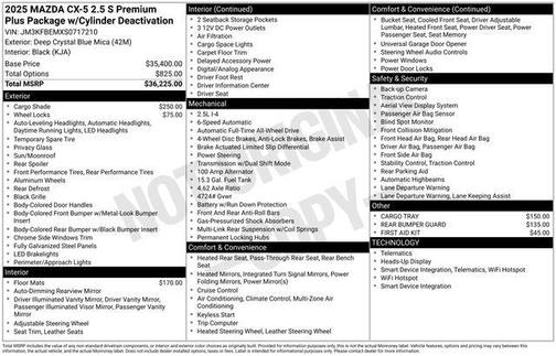 2025 Mazda CX-5 2.5 S Premium Plus Package