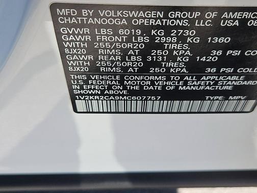 2021 Volkswagen Atlas 3.6 V6 SE w/ Technology