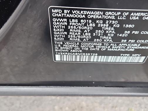 2022 Volkswagen Atlas 3.6L SE w/Technology
