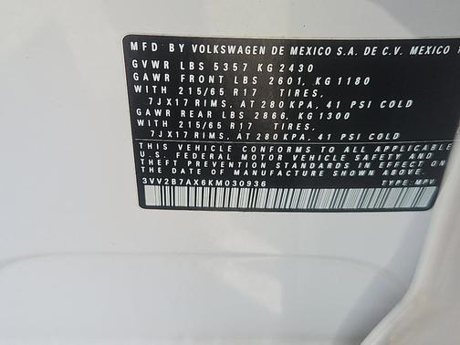 2019 Volkswagen Tiguan 2.0T SE