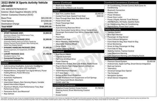 Black Sapphire Metallic 2022 BMW iX xDrive50