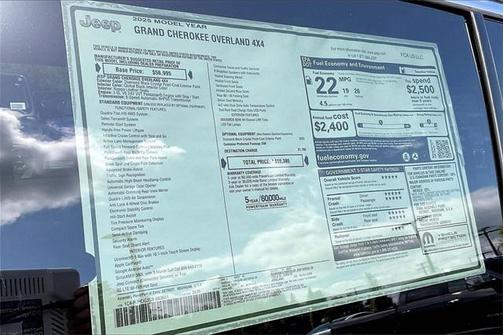 2025 Jeep Grand Cherokee Overland