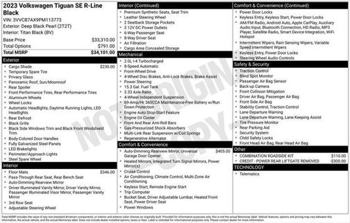 2023 Volkswagen Tiguan 2.0T SE R-Line Black