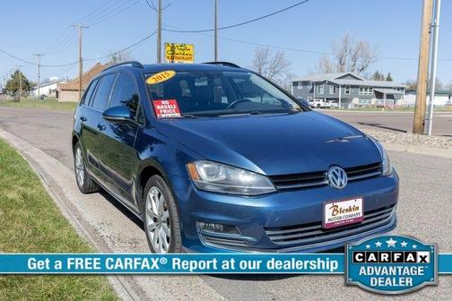 Silk Blue Metallic 2015 Volkswagen Golf SportWagen TSI SE 4-Door