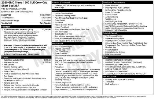 Gray 2020 GMC Sierra 1500 SLE