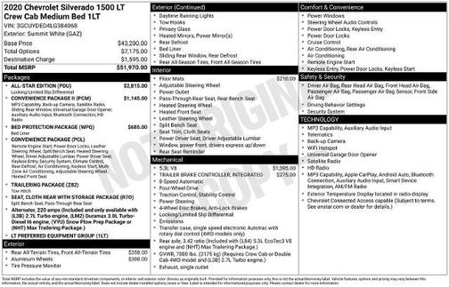 White 2020 Chevrolet Silverado 1500 LT