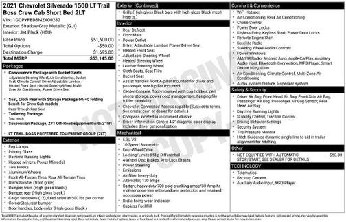 2021 Chevrolet Silverado 1500 LT TRAIL BOSS