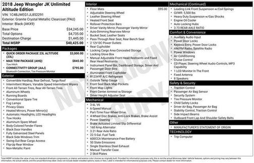2018 Jeep Wrangler JK Unlimited Altitude
