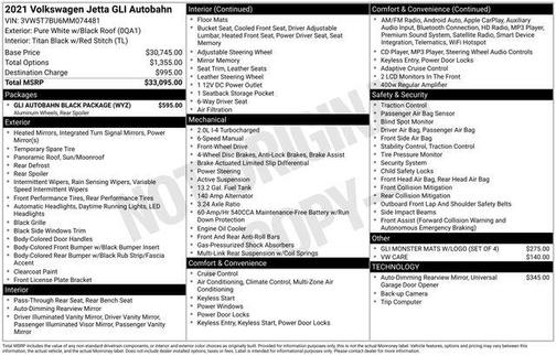 2021 Volkswagen Jetta GLI 2.0T Autobahn