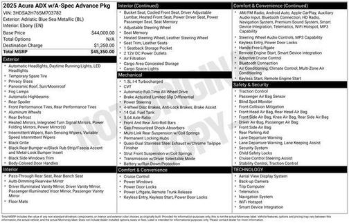 2025 Acura ADX A-Spec with Advance