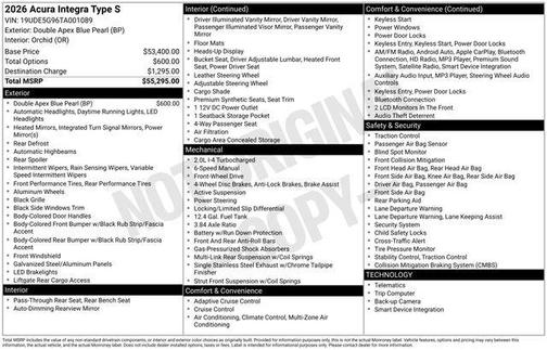 2026 Acura Integra FWD Type S