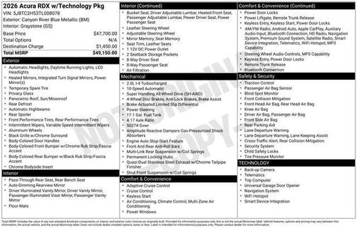 2026 Acura RDX Technology Package