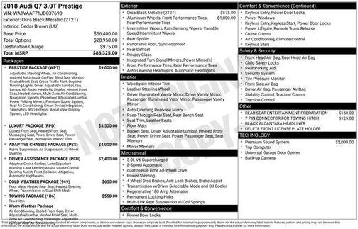 2018 Audi Q7 3.0T Prestige