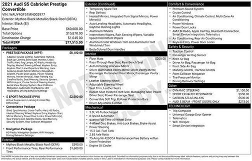2021 Audi S5 3.0T Prestige